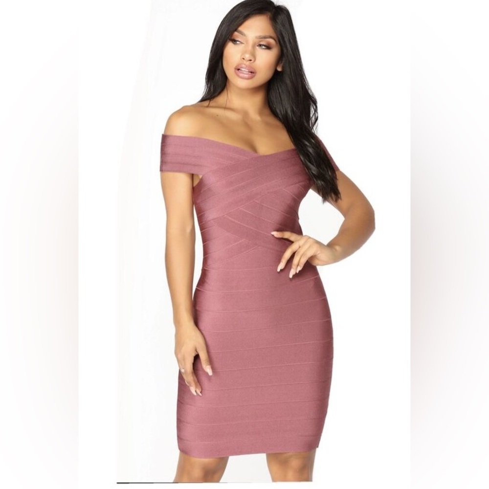 Pink Off Shoulder Cocktail Dress
